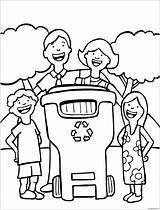 Recycle Recycling Coloring Family Bin Pages Color Kids Children Printable Preview Coloringpagesonly sketch template