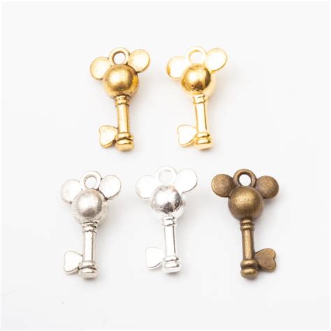 wholesale  pcs mickey mouse key pendant alloy diy fashion charm bracelet necklace jewelry