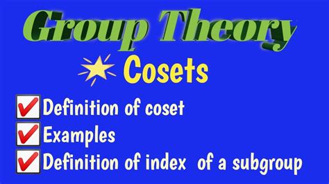 cosetsdefinition  left   cosets   examplesgroup theorylecture  youtube