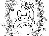 Totoro Ghibli Dedans Miyazaki Greatestcoloringbook Enregistrée sketch template