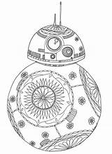 Wars Coloring Star Pages Bb8 Robot Bb Adult Sheets Adults Cute Droid Color Book Movie Fan Leia Movies Mandala Printable sketch template