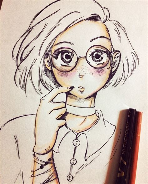Ilaria Laria♡ On Twitter Glasses Girl Art Drawing