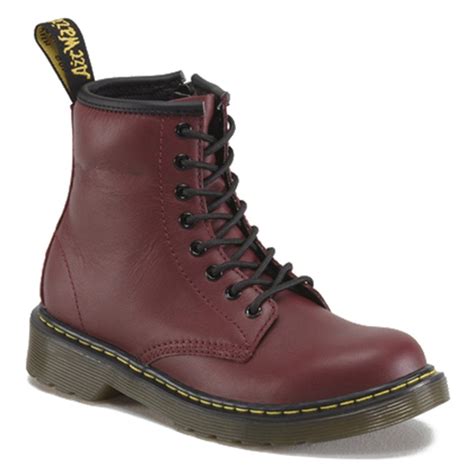 dr martens kids delaney cherry leather junior boots