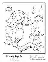 Coloring Pages Personalized Custom Name Printable Frecklebox Customized Names Kids Activity Getcolorings Getdrawings Colouring Mermaid Birthday Colorings Outstanding Wedding sketch template