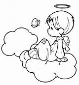 Angel Coloring Pages Angels Precious Moments Color Print Printable Drawing Christmas Sheets Book Demons Para Colorear Dibujos Angelitos Imagenes Angelito sketch template