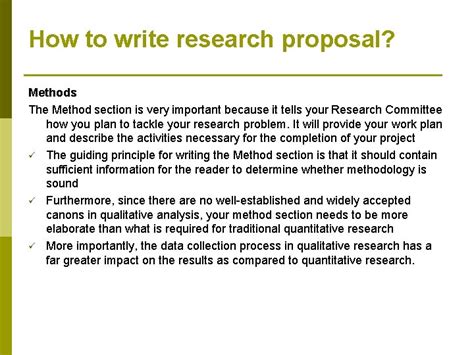 writing methodology section research proposal