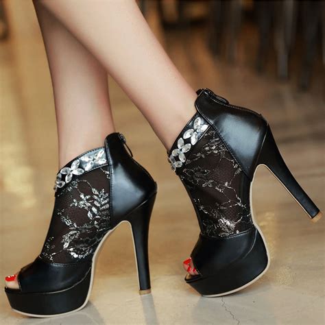 Lace Women Platform High Heels Sexy Fashion Party Shoes