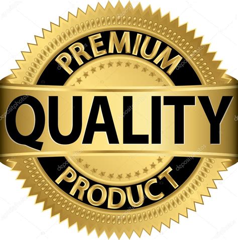 premium quality product golden label vector illustration stock