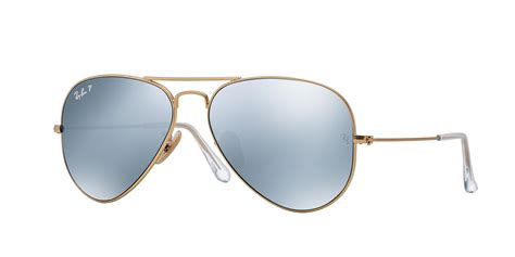 Ray Ban Rb3025 Aviator Classic Flash Mirrored Sunglasses Matte Gold