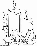 Christmas Coloring Pages Candles Color Print sketch template
