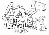 Coloring Pages Construction Vehicles Vehicle Backhoe Color Drawing Printable Getcolorings Getdrawings Print sketch template