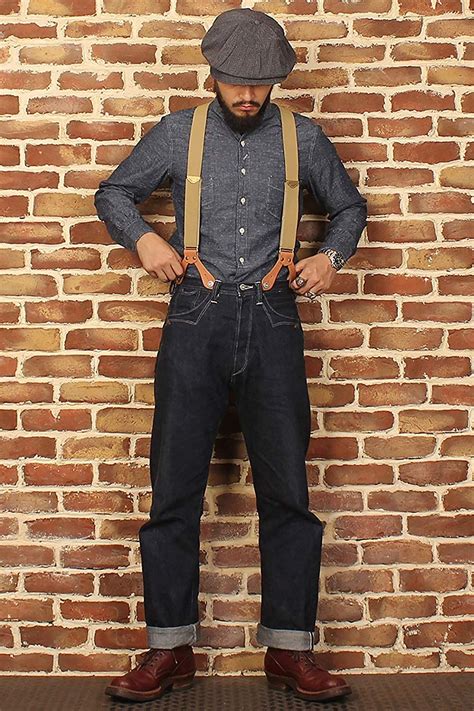 mens workwear vintage suspenders  bronson vintage clothing men