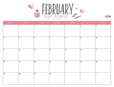 Free Printable 2018 Monthly Calendar Latest Calendar