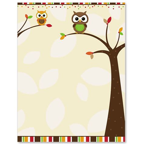 autumn owl border papers borders  paper clip art borders page