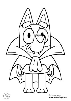 bluey halloween coloring pages printable sheets