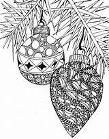 Coloring Christmas Adult Pages Ornaments Popular sketch template