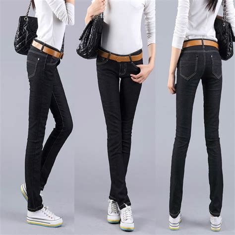 2017 New Fashion Fall Style Black Jeans Woman Skinny Denim Pants Casual