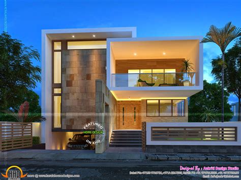 beautiful contemporary home night views kerala home design  floor plans