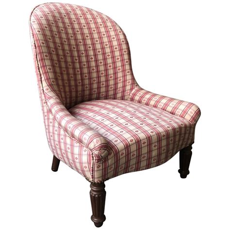 small french napoleon iii style slipper chair  stdibs