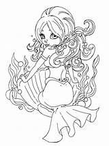 Mermaid Coloring Pages Cute Girl Jadedragonne Pinup Deviantart Mermaids Christmas Kids Shell Anime Print Chibi Color Printable Colouring Little Sheets sketch template