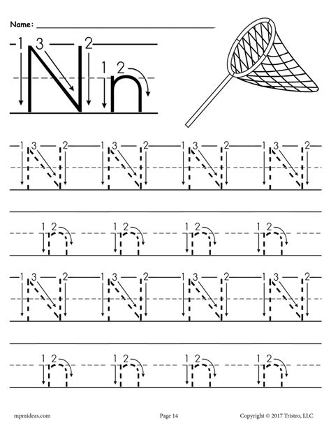 printable letter  tracing worksheet  number  arrow guides