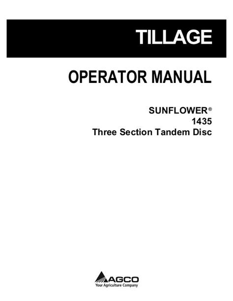 agco technical publications sunflower tillage disc harrows   section tandem disc