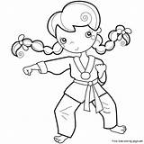 Karate Coloring Pages Taekwondo Kids Printable Girl Embroidery Designs Colouring Training Color Digital Judo Stamps Party Birthday Para Martial Arts sketch template