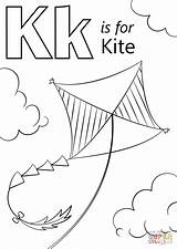 Kite Coloring Pages Letter Drawing Supercoloring Printable Preschool Red Colouring Kids Alphabet Sheets Crafts Words Activities Abc Getdrawings Dot sketch template