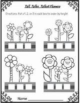 Tall Tallest Taller Worksheets Short Shortest Shorter Measurement Flower Kindergarten Math Activities Spring Worksheet Grade Teacherspayteachers Kids Pre Preschool Choose sketch template