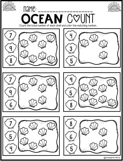 preschool ocean math  literacy worksheets activities ocean animals