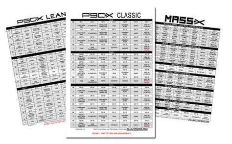 The P90x Workout Schedule Pdf Classic Lean And Doubles All Workout