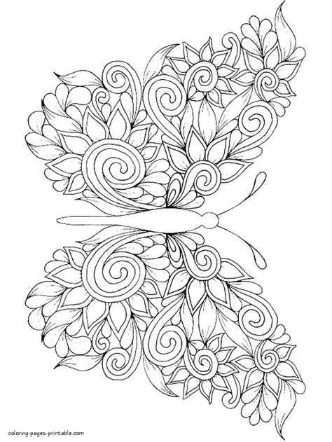 detailed butterfly coloring pages  adults    color