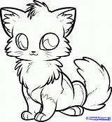 Fox Coloring Cute Pages Baby Anime Animal Cat Kawaii Printable Drawings Drawing Animals Foxes Cartoon Draw Kitten sketch template