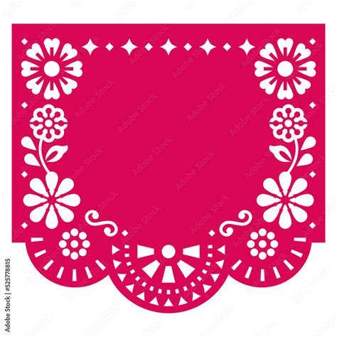 vetor de papel picado vector template design  flowers  geometric