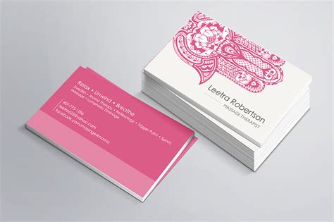 orlando graphic design massage therapist business card