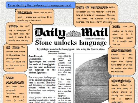 features   newspaper rosetta stone teaching resources