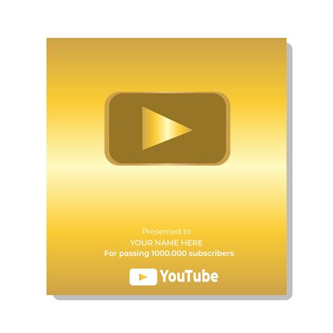golden youtube subscriber play button illustrator