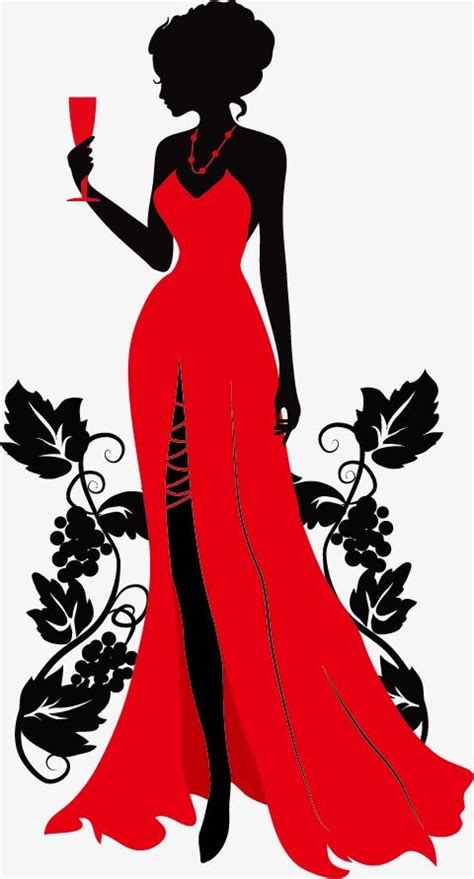 Wearing A Beautiful Red Dress Silhouette Figures