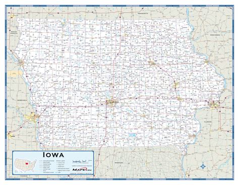 iowa county highway wall map  mapscom mapsales