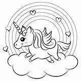Arcobaleno Unicorno Stampare sketch template