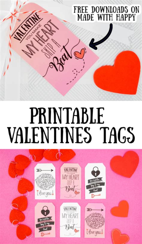 printable valentines tags   happy