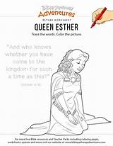 Bible Esther Copywork Coloring Queen Biblepathwayadventures Kids sketch template