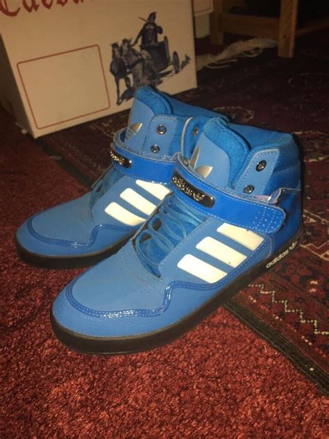 size  rare adidas ar  adi rise high top blue trainers discontinued collectors brand