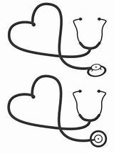 Stethoscope Clipartmag Nursing sketch template