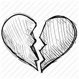 Heart Broken Drawing Heartbreak Breakup Drawings Getdrawings Break sketch template