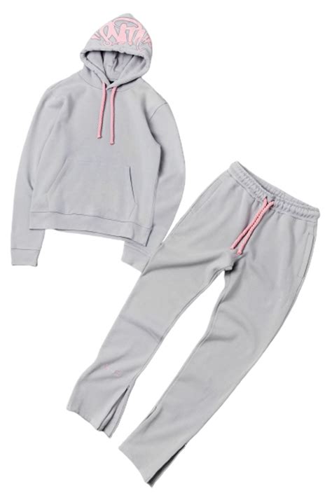 syna world logo grey pink tracksuit whats   star