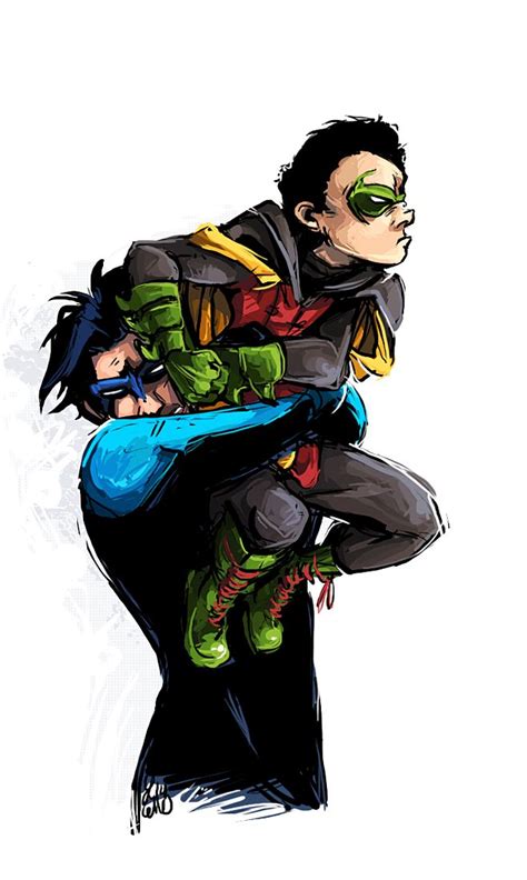 Dick Grayson And Damian Wayne I M Sure Dick Is Totally