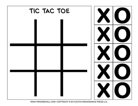 printable tic tac toe templates blank  game boards