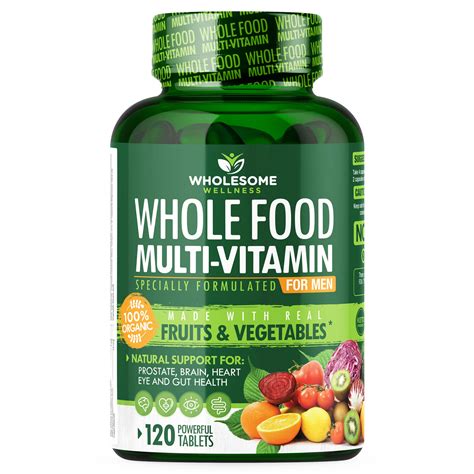 food multivitamin  men   organic natural fruits vegetables wholesome wellness