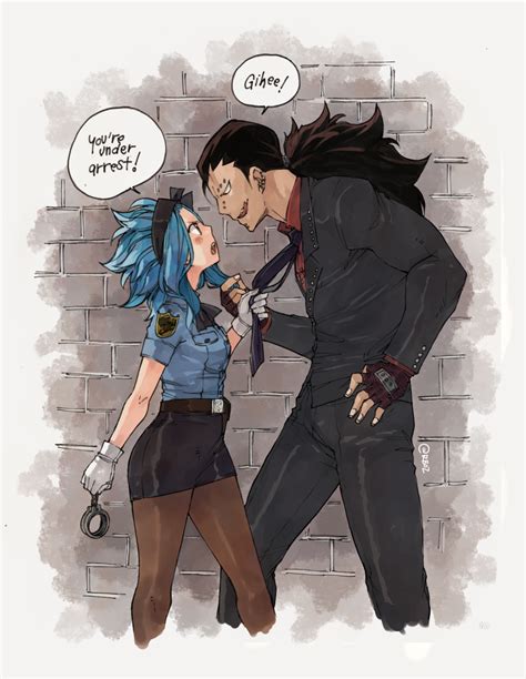 Levy Mcgarden And Gajeel Redfox Fairy Tail Drawn By